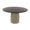 Table de salle à manger ronde moderne métal et acacia massif Diuty