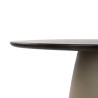 Table de salle à manger ronde moderne métal et acacia massif Diuty