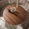 Table de salle à manger ronde moderne métal et acacia massif Diuty