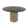 Table de salle à manger ronde moderne métal et acacia massif Diuty