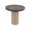 Table d'appoint ronde moderne métal et acacia massif Diuty