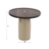 Table d'appoint ronde moderne métal et acacia massif Diuty