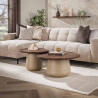 Tables basses rondes modernes métal et acacia massif Diuty (lot de 2)
