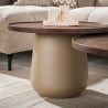 Tables basses rondes modernes métal et acacia massif Diuty (lot de 2)