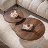 Tables basses rondes modernes métal et acacia massif Diuty (lot de 2)