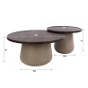 Tables basses rondes modernes métal et acacia massif Diuty (lot de 2)