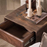 Chevet suspendu style nature en acacia massif brun Monroe