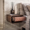 Chevet suspendu style nature en acacia massif brun Monroe