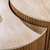 Lot de 2 tables basses modernes en acacia massif brun clair Ceramic
