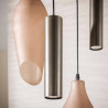 Suspension moderne métal et verre fumé 5 lampes Cocoon