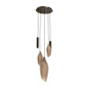 Suspension moderne métal et verre fumé 5 lampes Cocoon