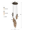 Suspension moderne métal et verre fumé 5 lampes Cocoon