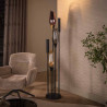 Lampadaire moderne métal noir et verre fumé 5 lampes Cocoon