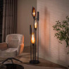 Lampadaire moderne métal noir et verre fumé 5 lampes Cocoon