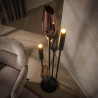 Lampadaire moderne métal noir et verre fumé 5 lampes Cocoon