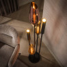 Lampadaire moderne métal noir et verre fumé 5 lampes Cocoon