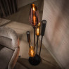 Lampadaire moderne métal noir et verre fumé 5 lampes Cocoon