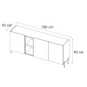 Buffet/bahut moderne 180 cm chêne linberg/olive Buddy