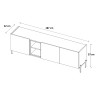 Meuble TV moderne 180 cm chêne linberg/olive Buddy