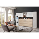 Lit escamotable horizontal contemporain coloris ch&ecirc;ne Jawal