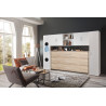 Lit escamotable horizontal contemporain coloris chêne Jawal