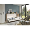 Lit escamotable horizontal contemporain coloris chêne Jawal