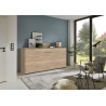Lit escamotable horizontal contemporain coloris chêne Jawal