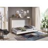 Lit escamotable horizontal contemporain coloris chêne Jawal