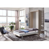 Lit escamotable vertical contemporain coloris chêne Jawal