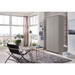 Lit escamotable vertical contemporain gris sahara Jawal