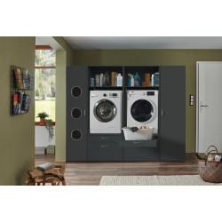 Buanderie complète contemporaine graphite 230 cm Jesy