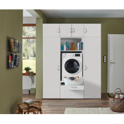 Ensemble de buanderie contemporain 6 élements blanc Jesy