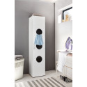 Armoire &agrave; linge blanche 3 paniers profondeur 69 cm Jesy