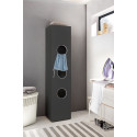 Armoire &agrave; linge graphite 3 paniers profondeur 69 cm Jesy