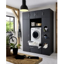 Meuble pour machine &agrave; laver contemporain graphite Jesy