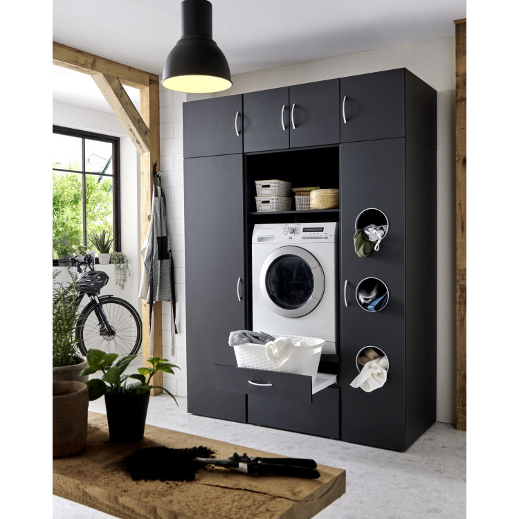 Meuble pour machine à laver contemporain graphite Jesy