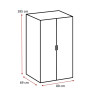 Armoire buanderie blanche 2 portes profondeur 69 cm Jesy