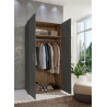 Armoire buanderie graphite 2 portes profondeur 69 cm Jesy
