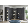 Armoire buanderie graphite 2 portes profondeur 69 cm Jesy