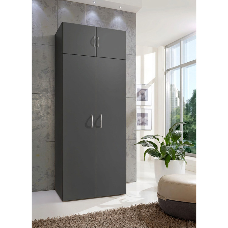 Surmeuble 2 portes graphite profondeur 69 cm Jesy