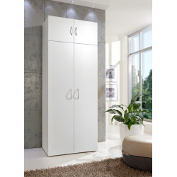 Surmeuble 2 portes avec étagères blanc profondeur 40 cm Jesy