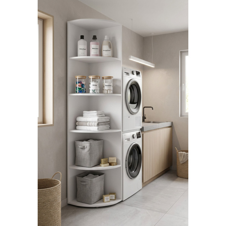 Etagère d'angle moderne blanche Jesy
