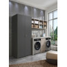 Armoire buanderie graphite avec serrure profondeur 40 cm Jesy
