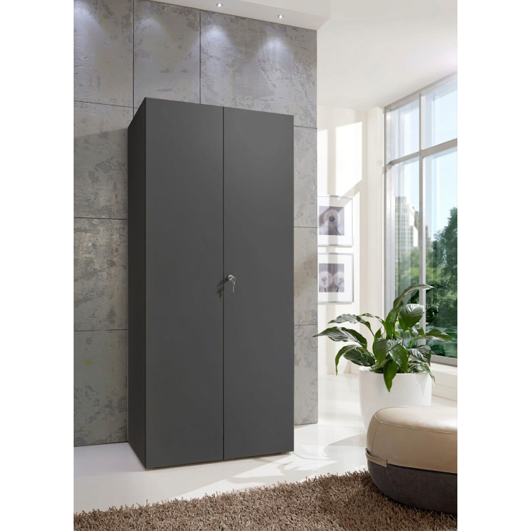 Armoire buanderie graphite avec serrure profondeur 40 cm Jesy
