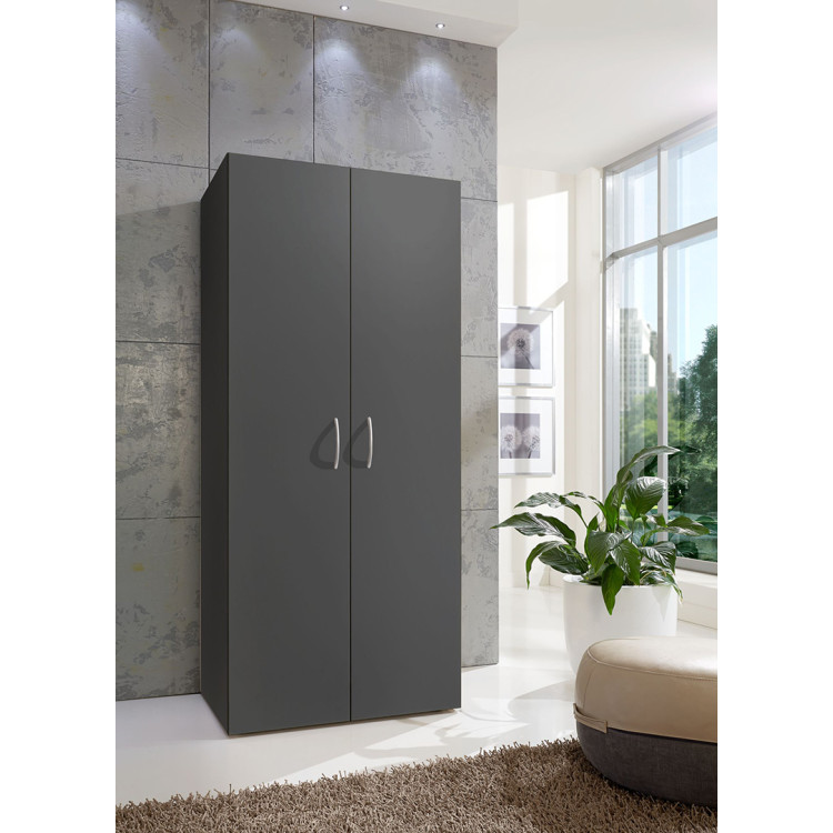 Armoire buanderie graphite 5 étagères profondeur 40 cm Jesy