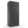 Surmeuble 2 portes avec étagère graphite profondeur 40 cm Jesy
