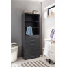 Armoire buanderie graphite 6 tiroirs/2 étagères profondeur 40 cm Jesy