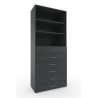 Armoire buanderie graphite 6 tiroirs/2 étagères profondeur 40 cm Jesy