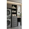 Armoire buanderie graphite 6 tiroirs/2 étagères profondeur 40 cm Jesy