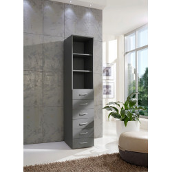 Armoire buanderie graphite 6 tiroirs/2 étagères profondeur 40 cm Jesy